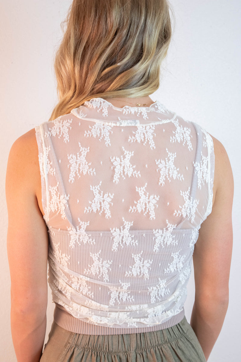 Adelaide Ribbed Crop Cami, Mushroom