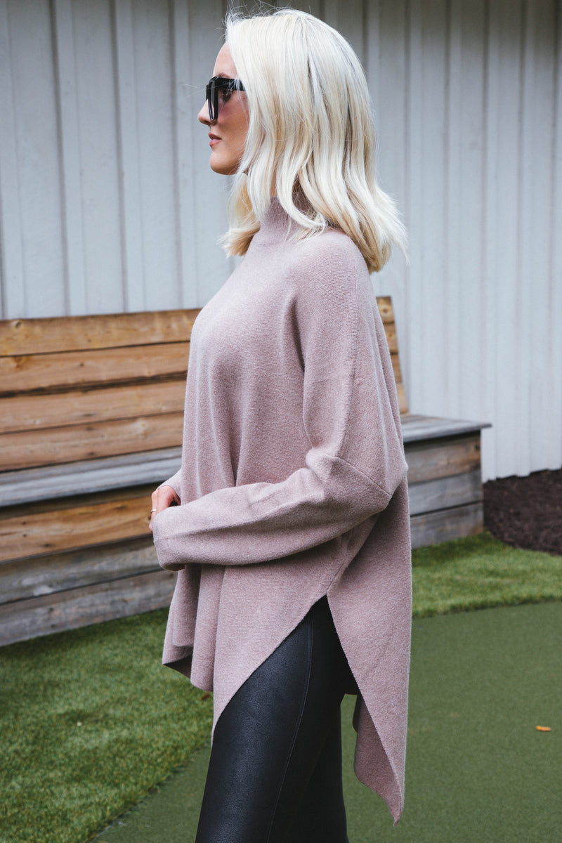 Izzie Tunic Sweater, Mocha