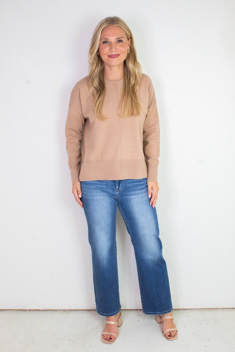 Emma Mid Rise Crop Cuffed Jeans, Medium
