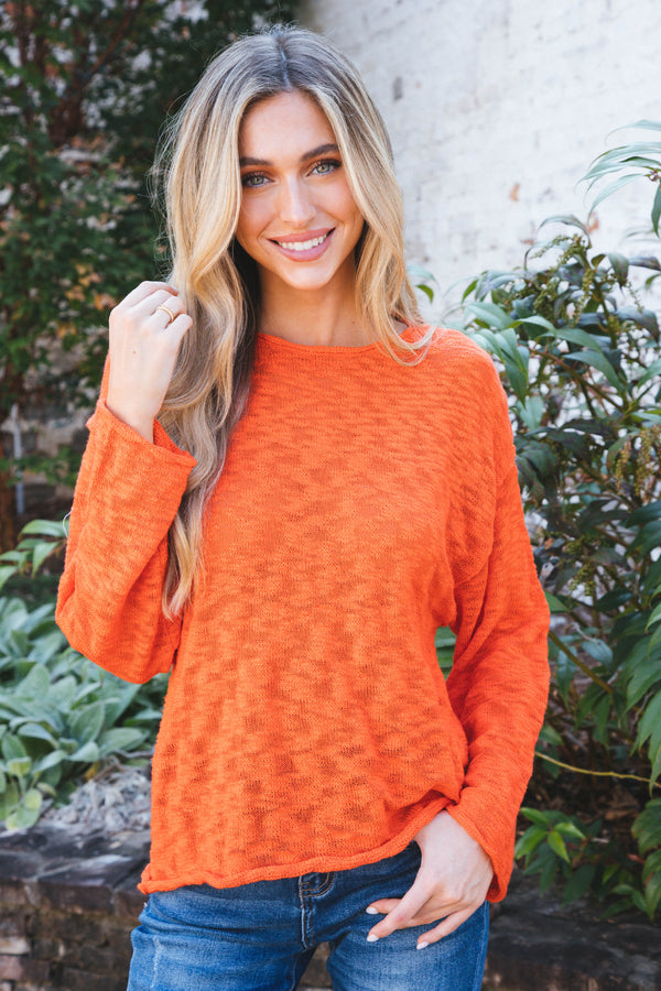 Korinne Knit Sweater, Cherry Tomato