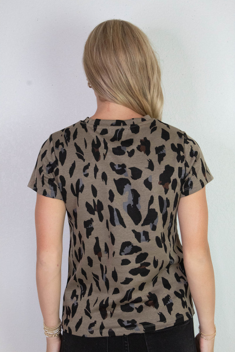 Double Knit Perfect Tee, Winter Leopard | Sanctuary