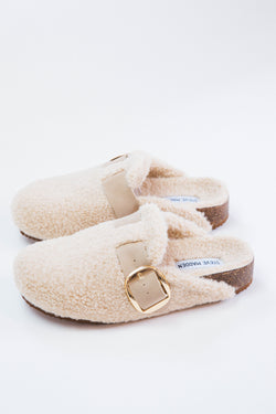 Cuddle Faux Shearling Clog, Natural | Steve Madden