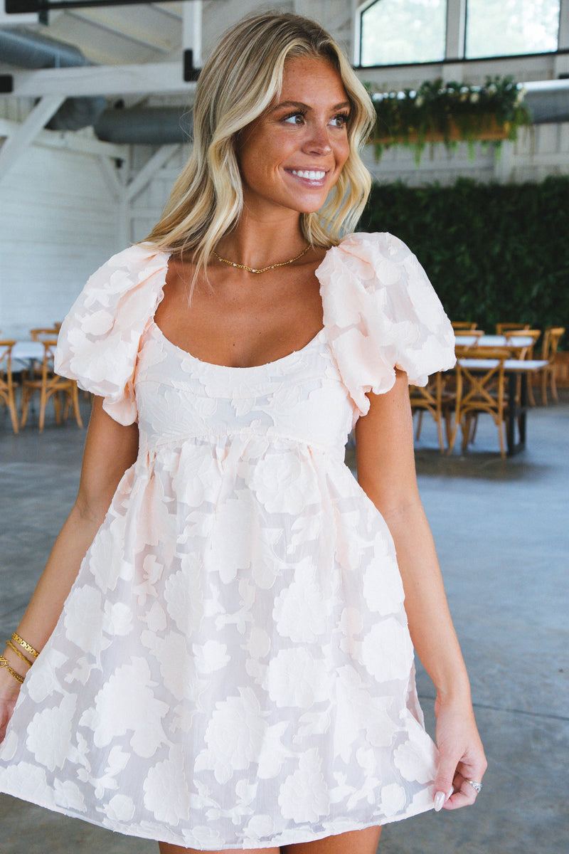 Florence Floral Mini Dress, Blush
