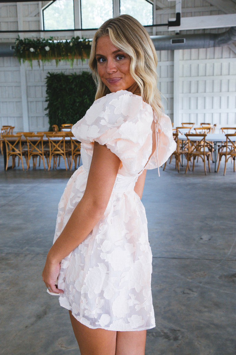 Florence Floral Mini Dress, Blush