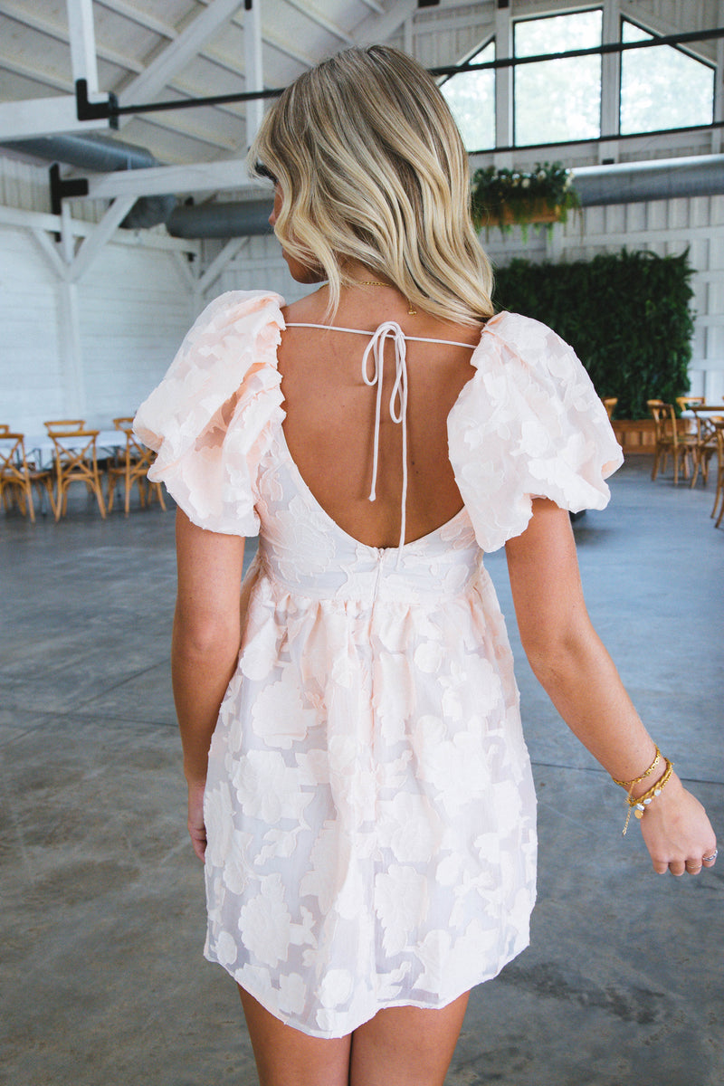 Florence Floral Mini Dress, Blush