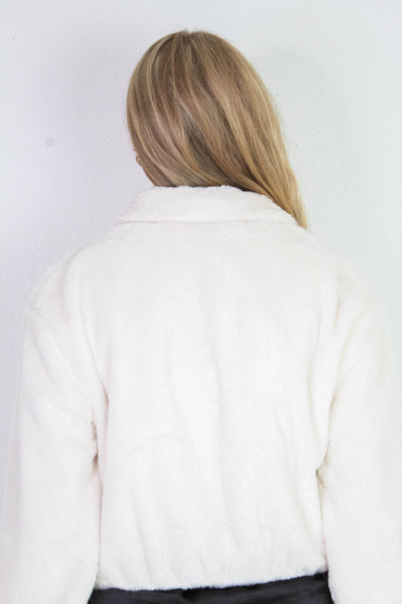 Irene Faux Fur Jacket, Cream