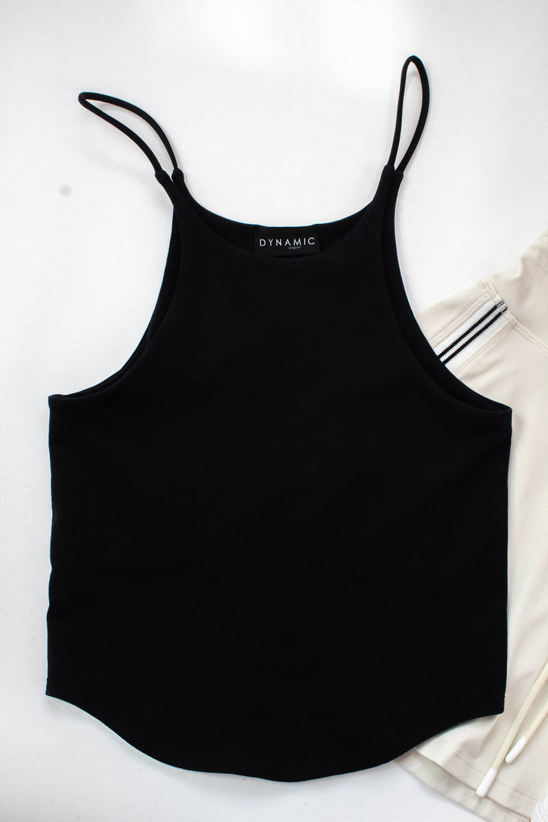 Shiloh Round Hem Racer Cami, Black