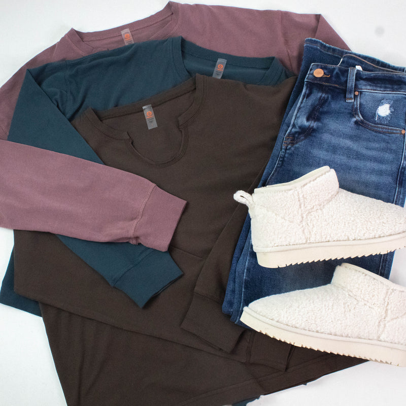 Melanie Notch Neck Top, Rose Taupe
