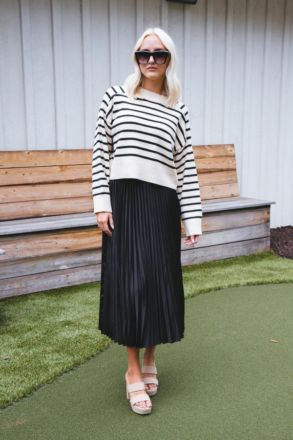 Heart And Soul Knit Sweater, Nat Black