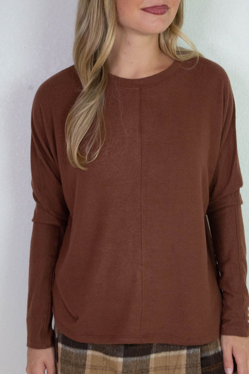 Eliana Seam Front Top, Chestnut