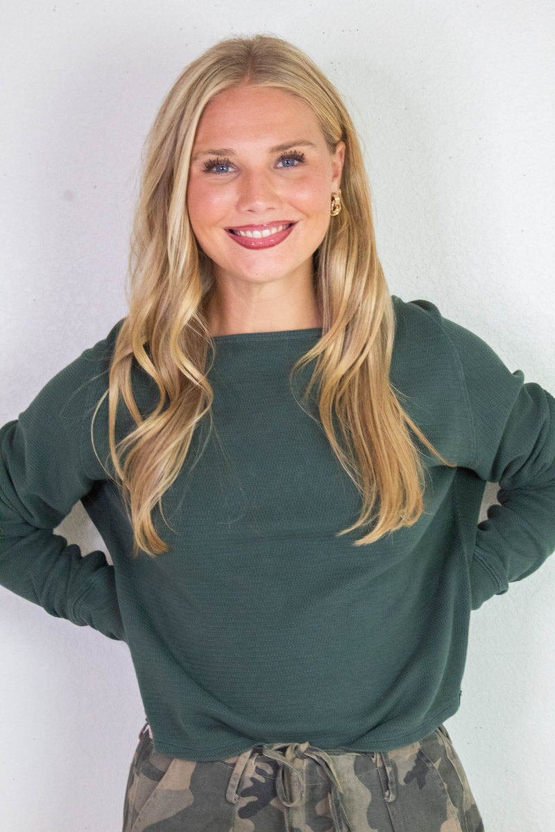 Jess Boat Neck Top, Seamoss | Free People