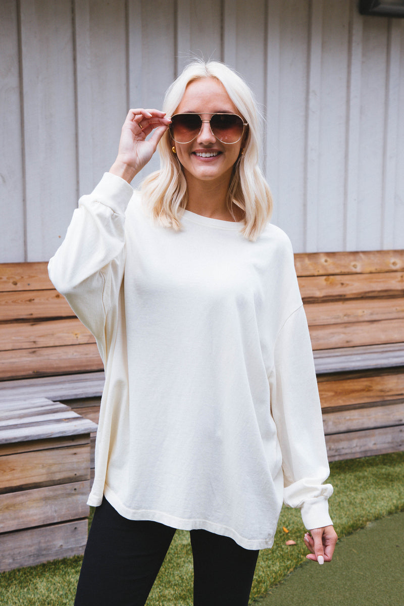 Orla Oversized Tee, Cream