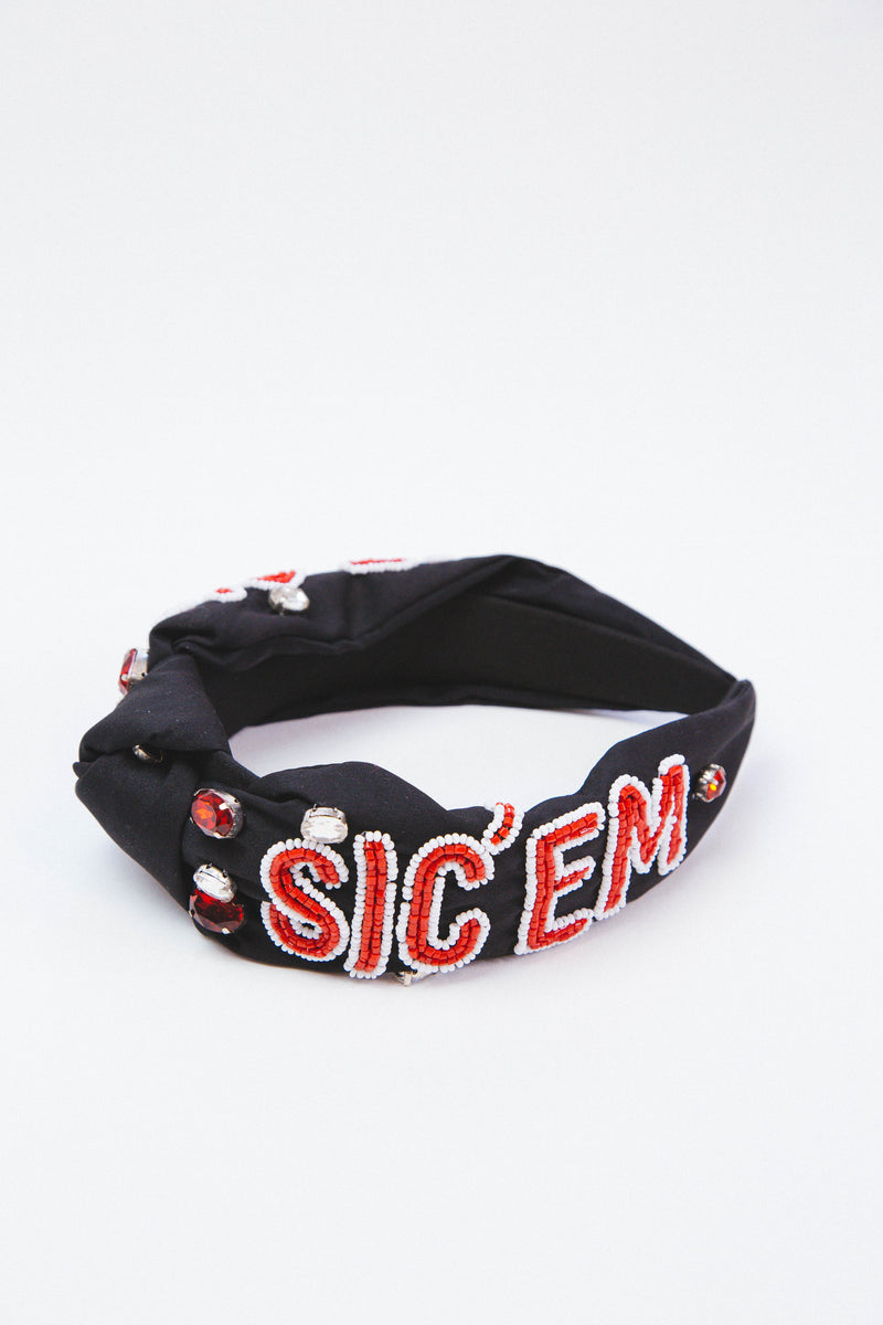 Sic'em UGA headband, Black/Red