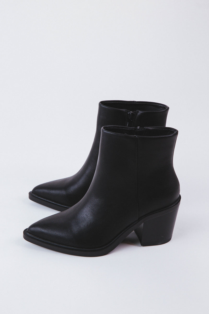 Heaven Pointed Toe Inside Zip Bootie, Black â North & Main Clothing Company