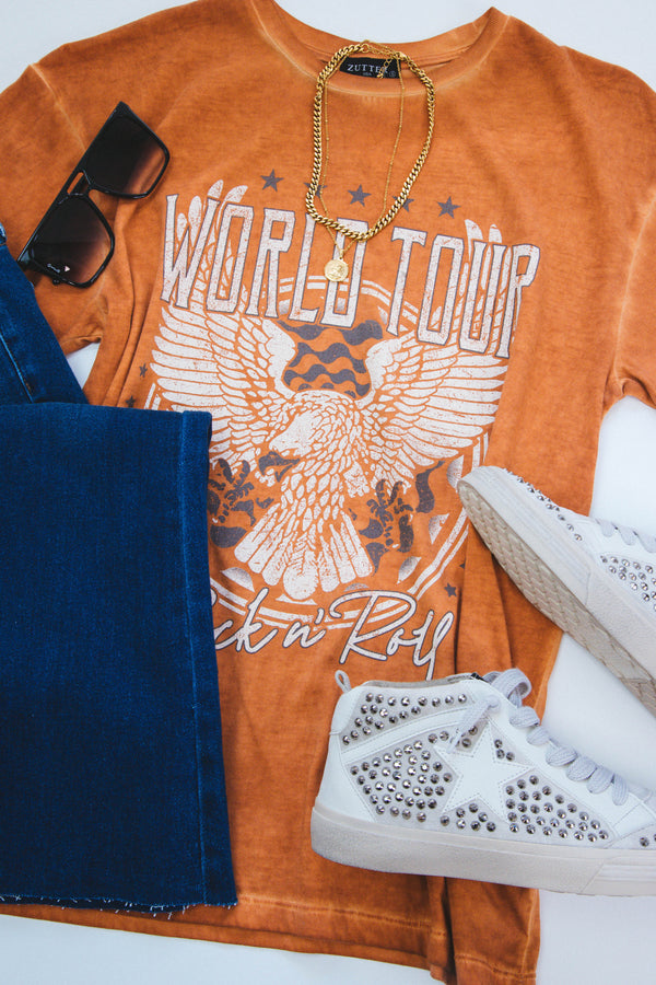 World Tour Rock 'N Roll Tee, Orange