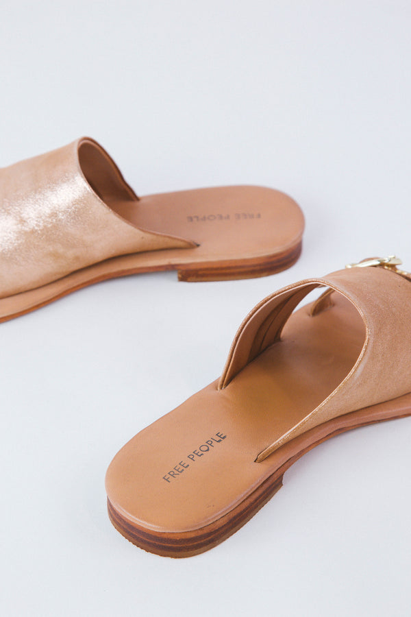 Mila Minimal Flat Sandal, Rose Gold | Free People