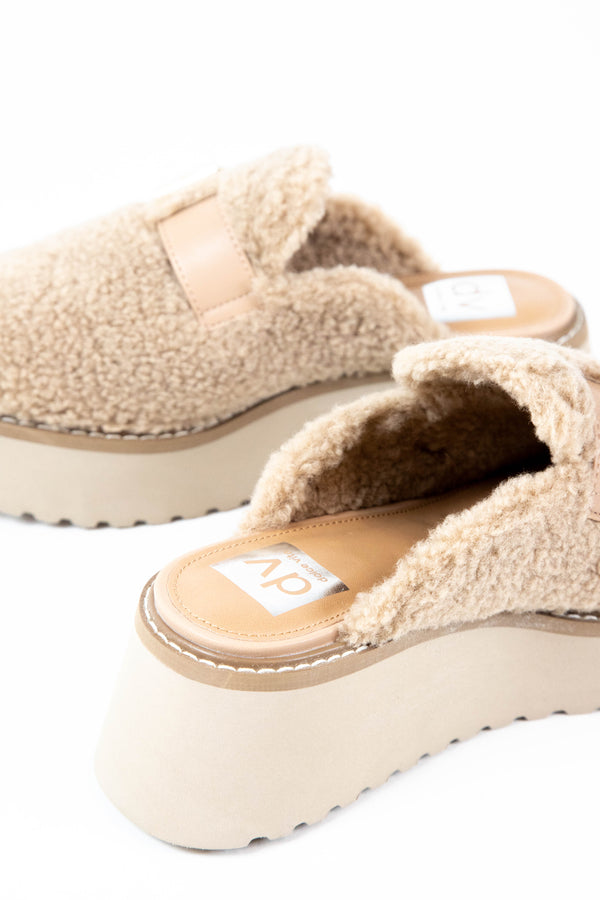 Cozy Sherpa Platform Clog, Natural