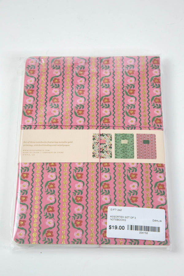 Stitched 3-Notebook Set, Dahlia | Rifle Paper Co.