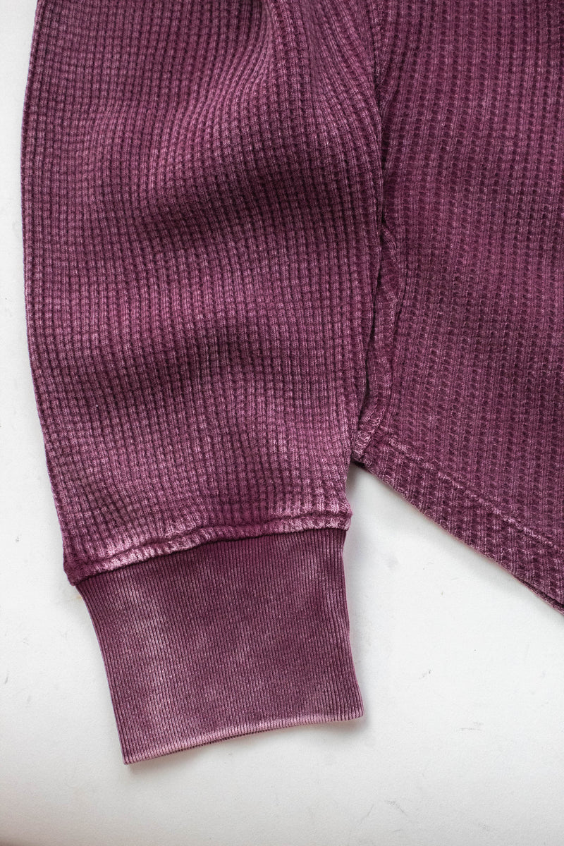 Jordan Knit Henley Top, Dark Cherry