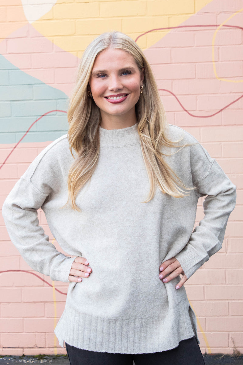 Oakleigh Relaxed Fit Sweater, Light Taupe