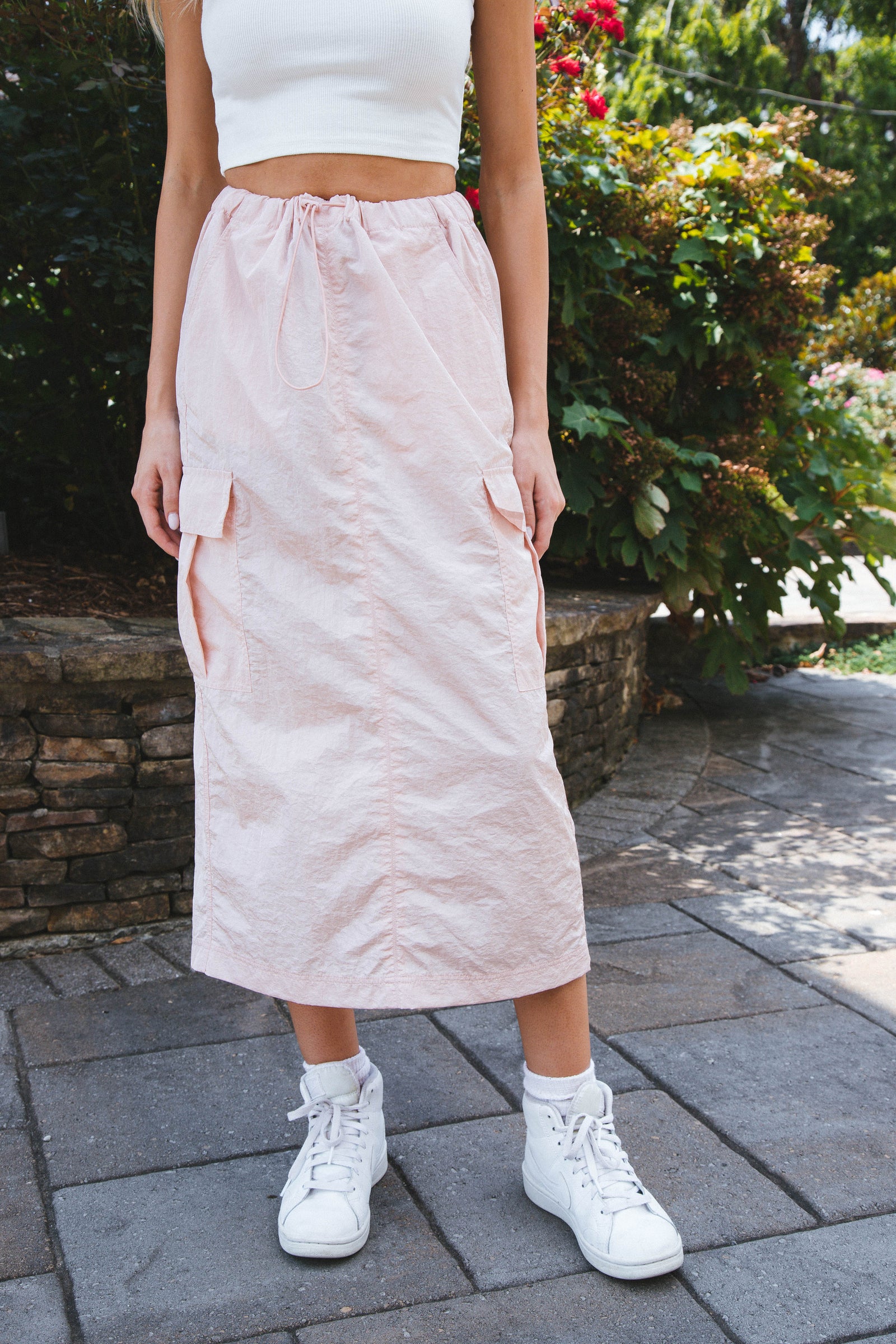 Cinnci Cargo Midi Skirt, Blush – North & Main Clothing Company