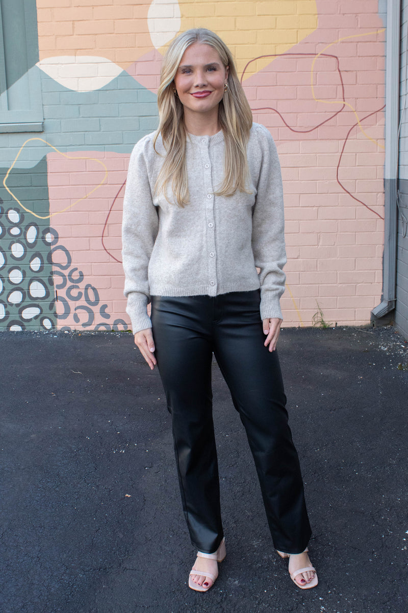 Sundaze High Rise Vintage Straight Faux Leather Pant, Cinematic | Daze