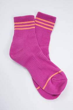 Myles Striped Ankle Socks, Pink