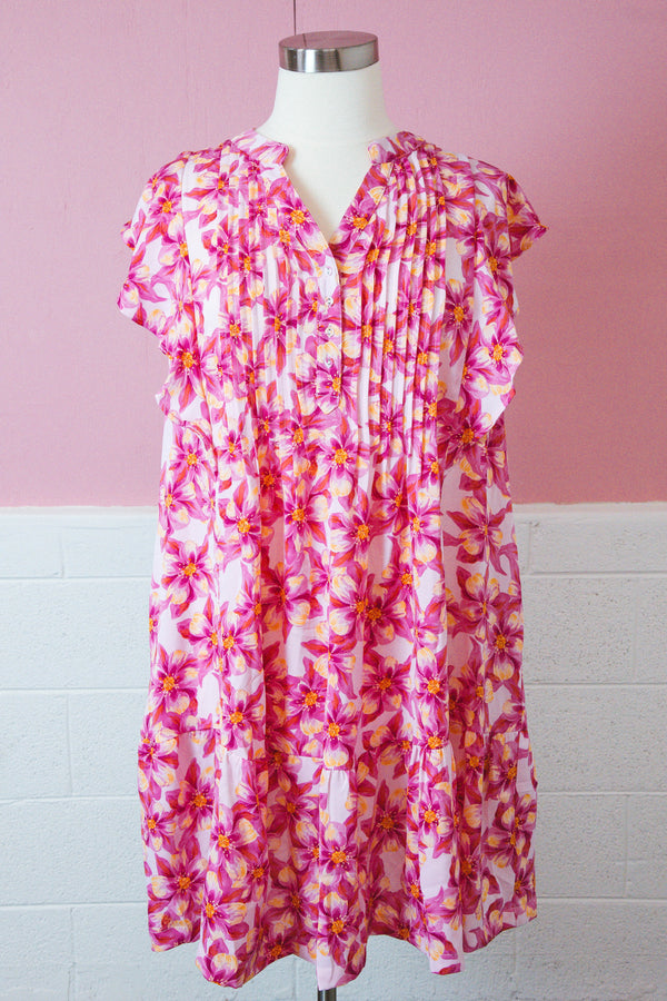 Sarah Pintuck Dress, Fuchsia/Pink | Plus Size