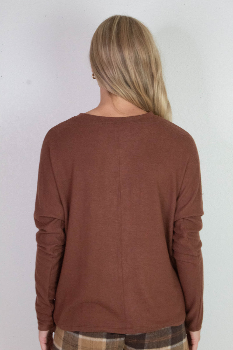 Eliana Seam Front Top, Chestnut