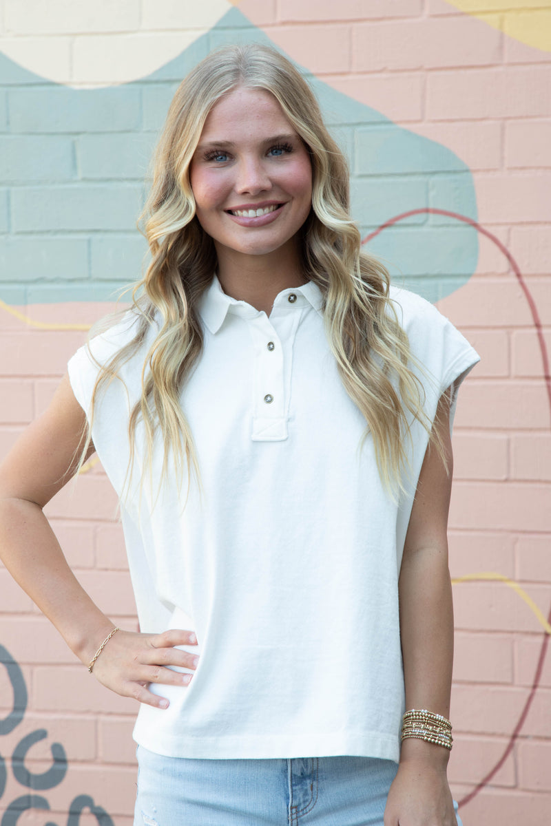 Keep On Polo, Clean Ivory | Free People