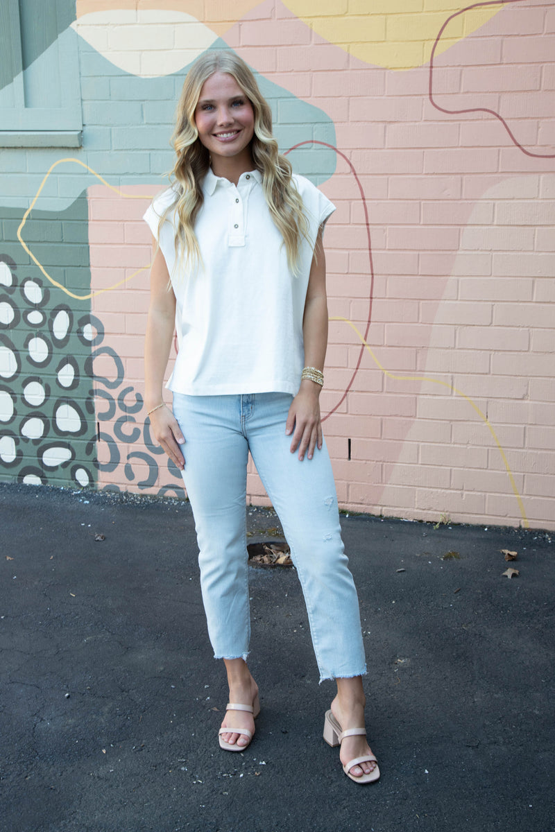 Keep On Polo, Clean Ivory | Free People