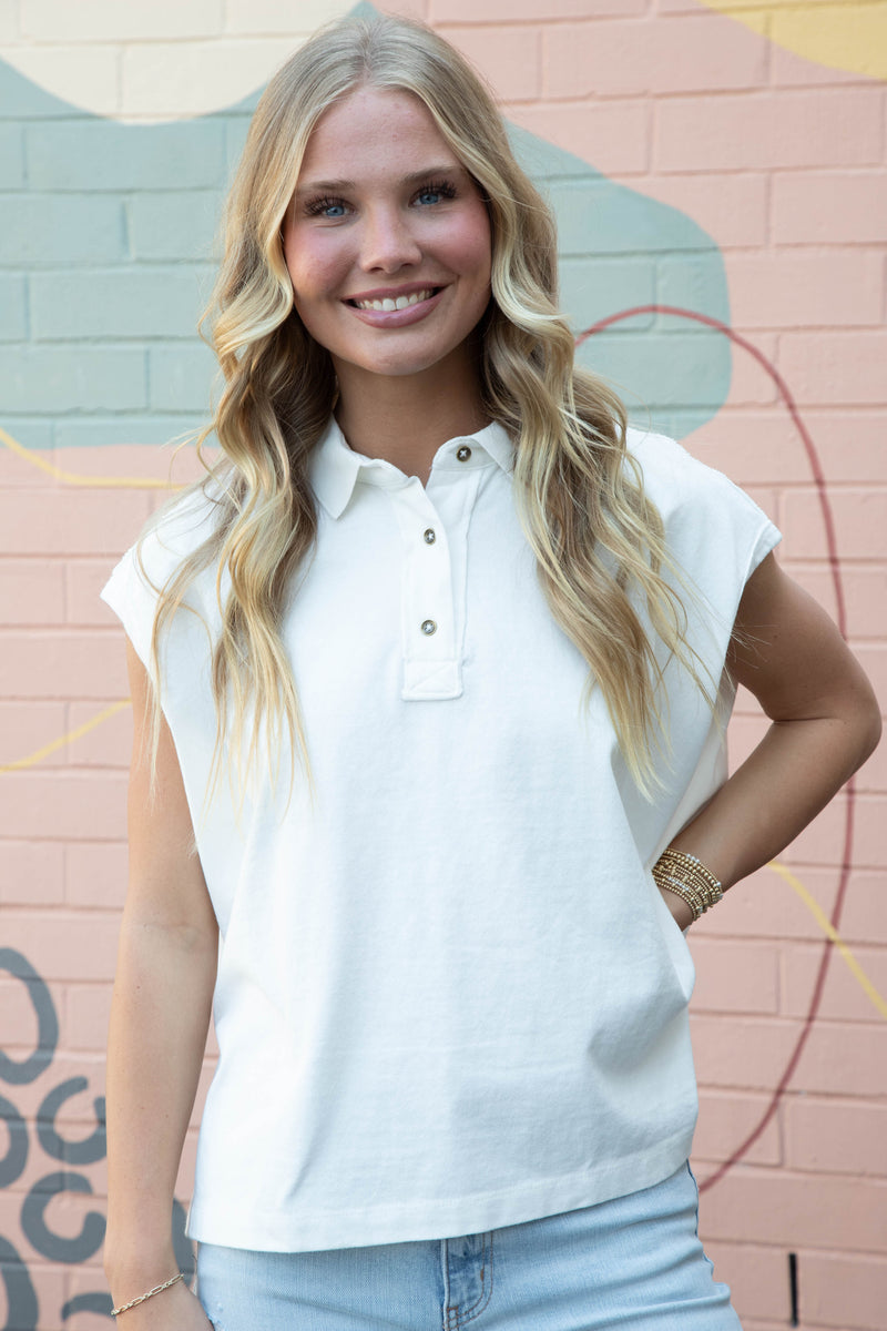 Keep On Polo, Clean Ivory | Free People