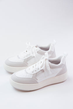 Dice Platform Sneakers, White/Off White