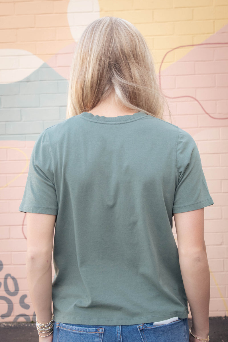 Adalynn Classic Boxy Fit Tee, Silky Pine