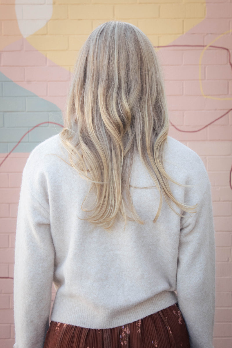 Lila Cuff Detail Pocket Sweater, Light Taupe