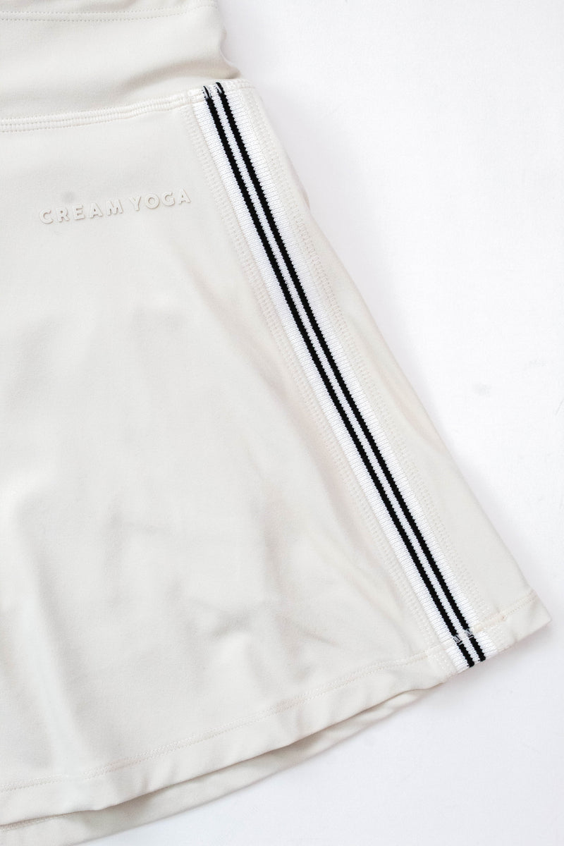 June Side Stripe Skort, Cream | Cream Yoga