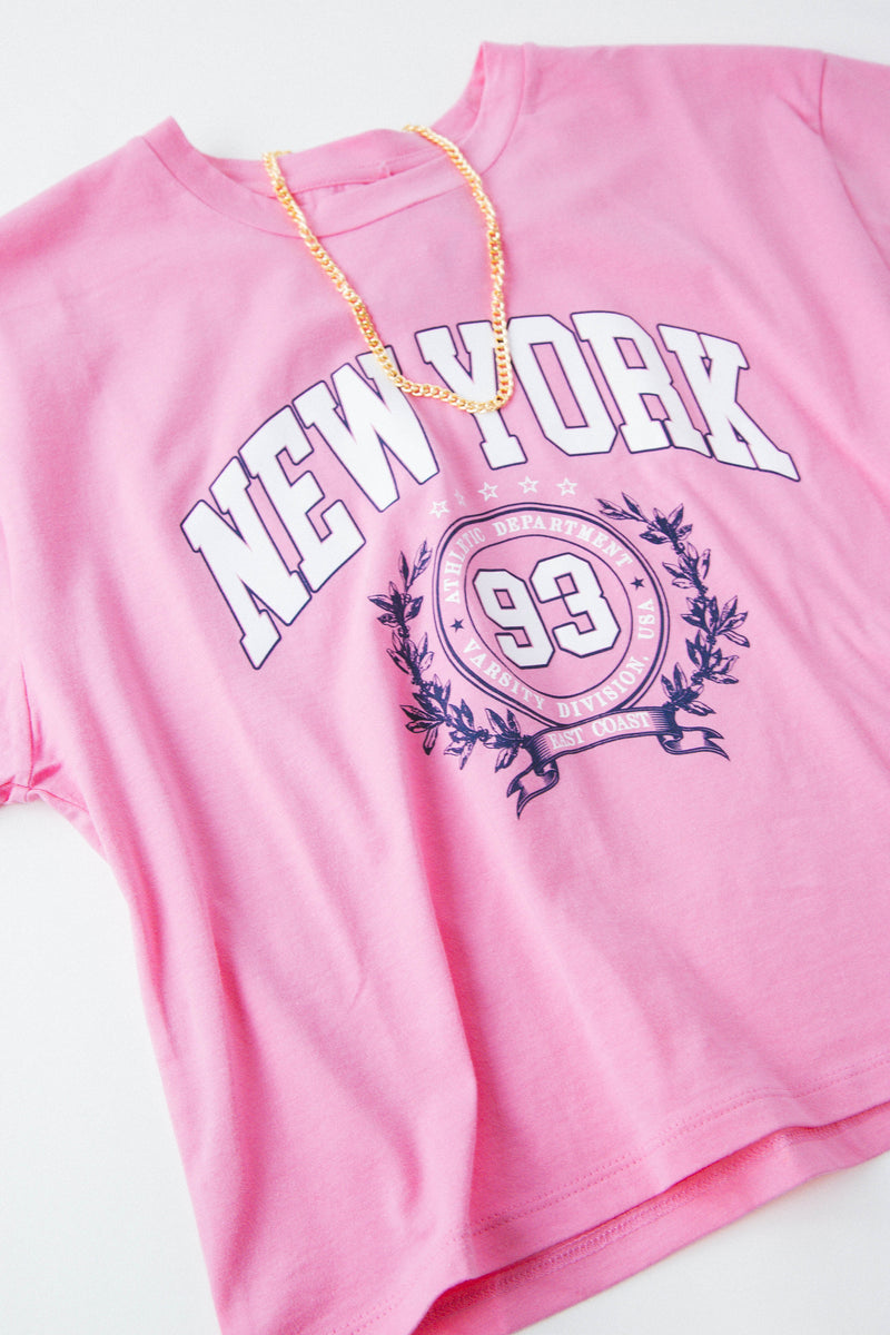 New York Athletic Department Graphic Tee, Pink