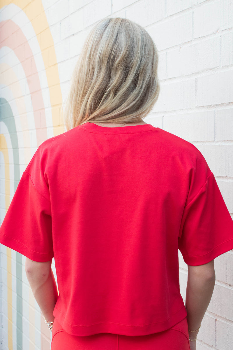 Cool Cotton Boxy Tee, Spanx Red | SPANX