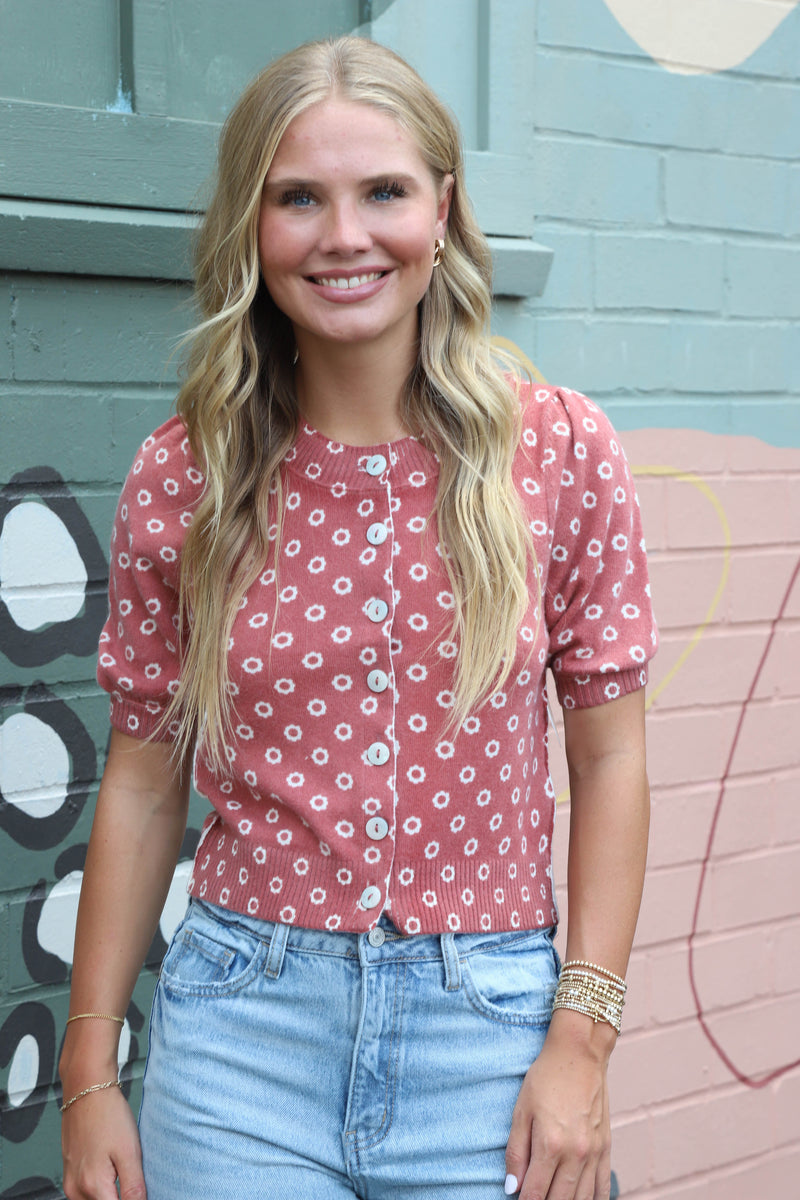Isla Patterned Cardi, Daisy Combo | Free People