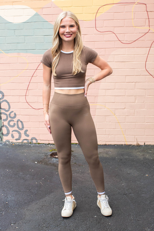 Elly Seamless Legging, Latte | Cream Yoga