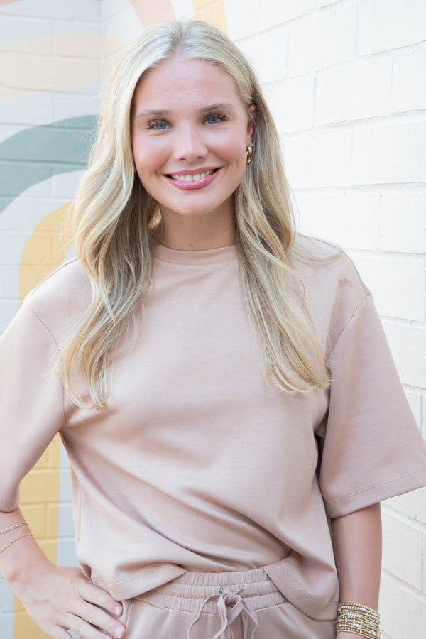 Edna Short Sleeve Tee, Dark Taupe