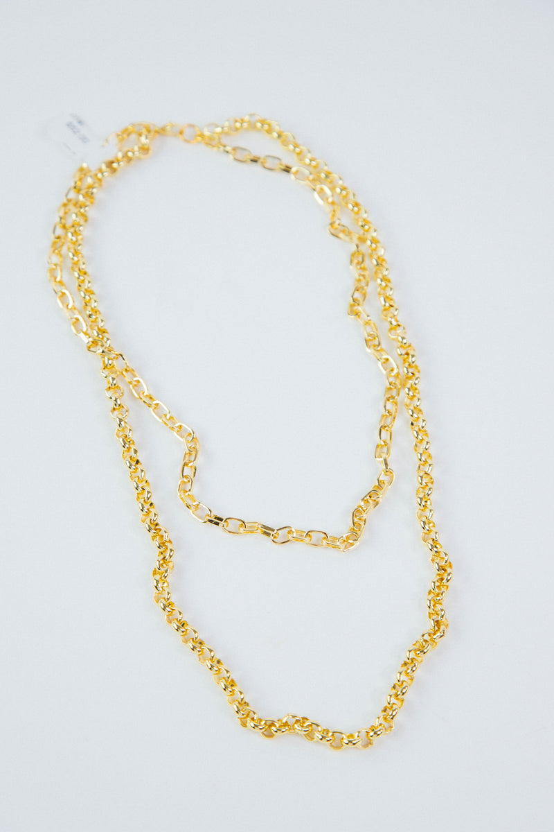 Nova Layered Chain Necklace, Gold