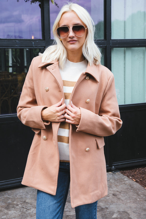 Corisse Button Up Jacket, Camel