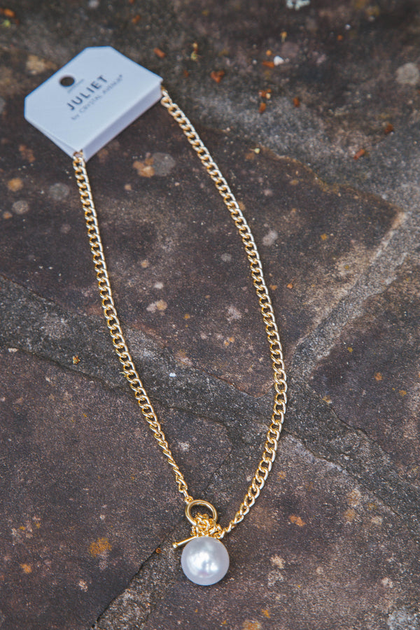 Katie Pearl Drop Chain Necklace