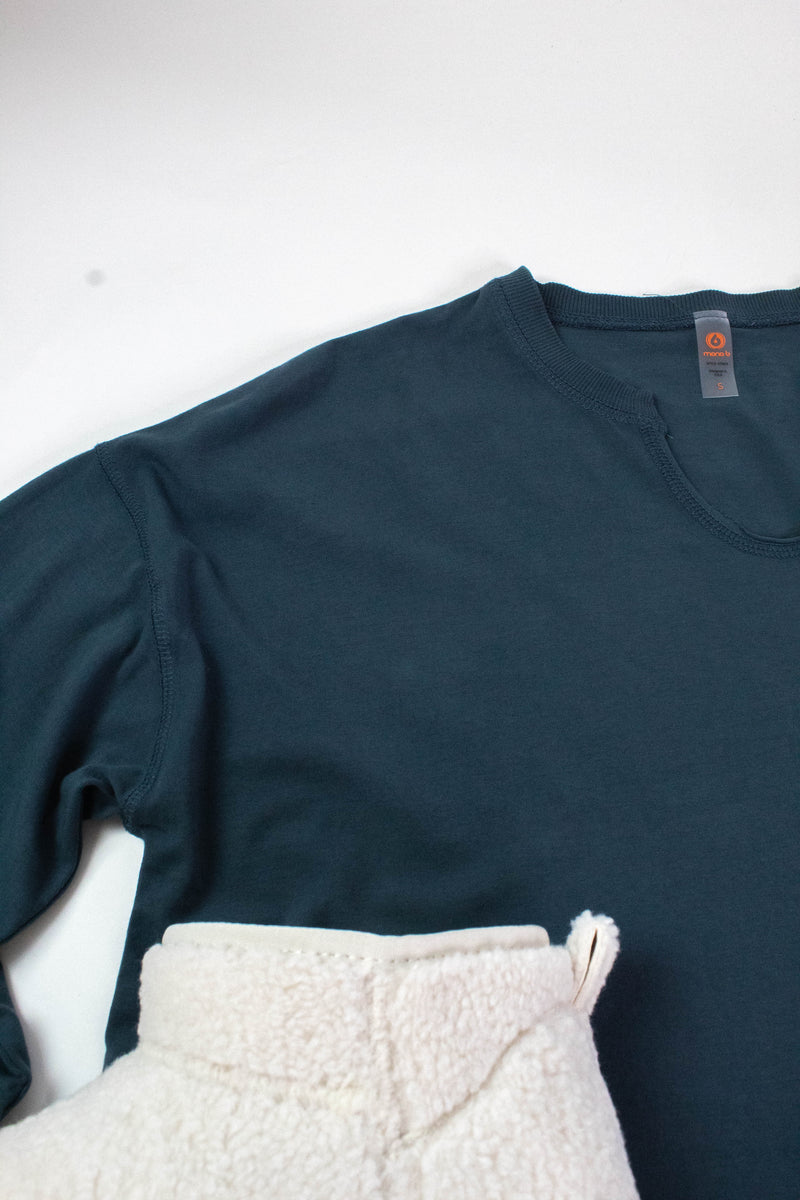 Melanie Notch Neck Top, Midnight Navy