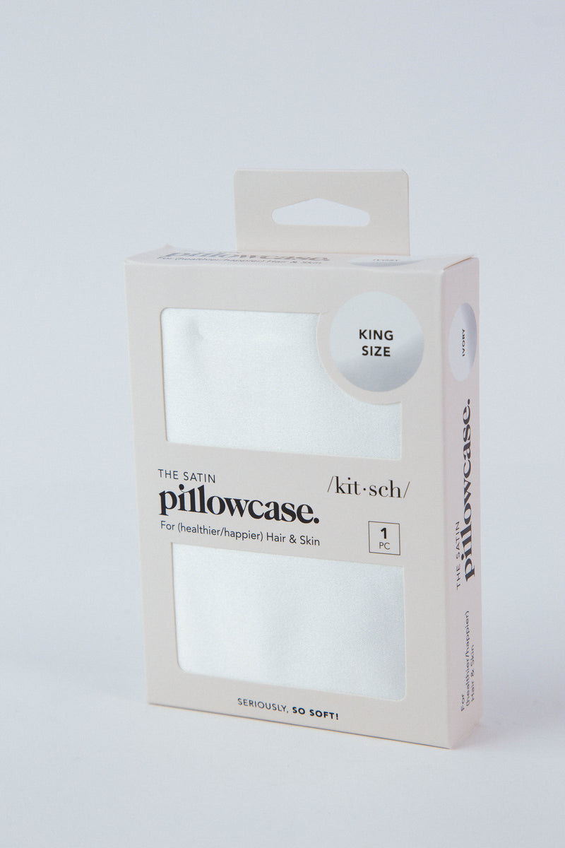 Satin King Pillowcase, Ivory | Kitsch