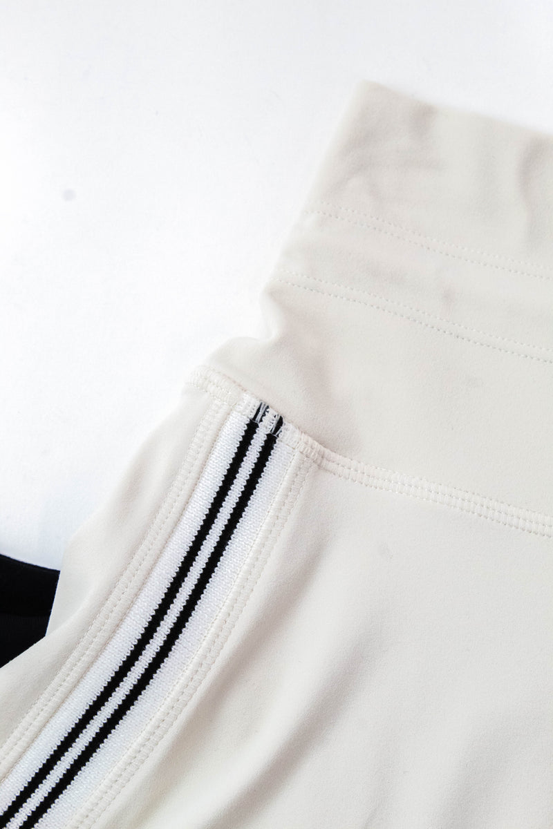 June Side Stripe Skort, Cream | Cream Yoga