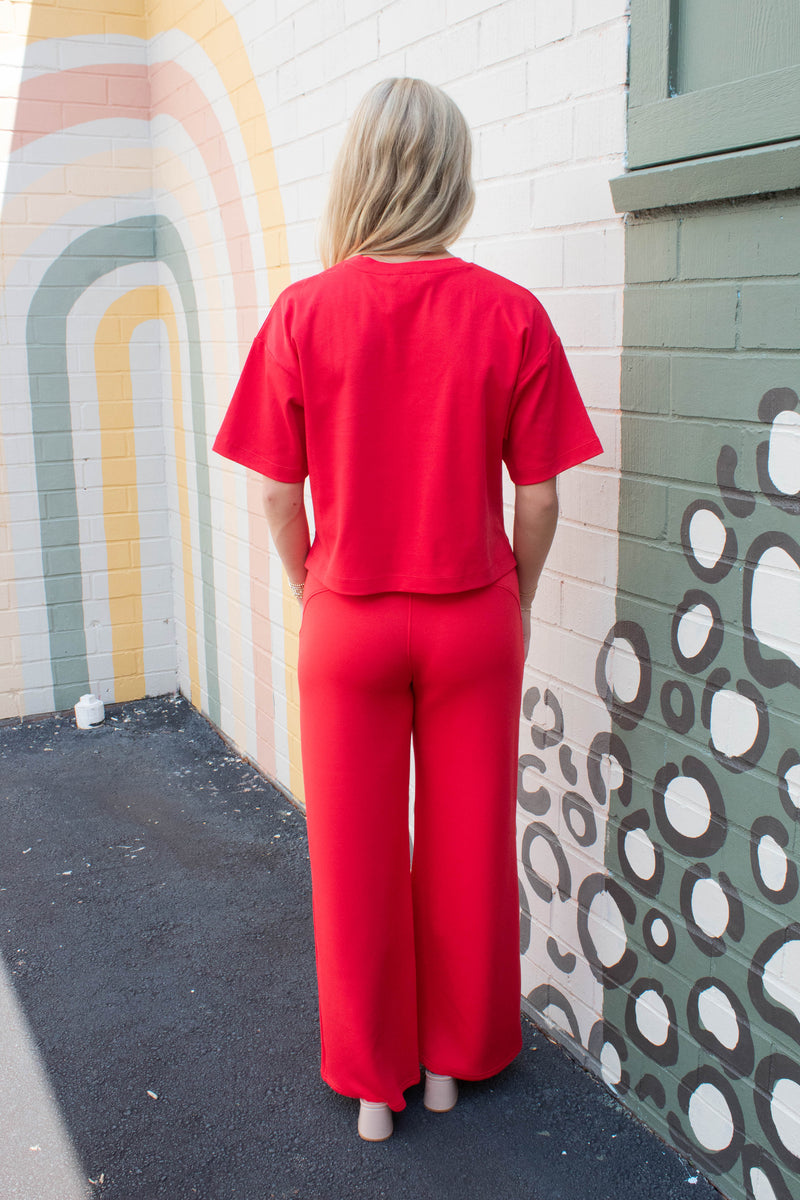 Airessentials Wide Leg Pant, Spanx Red | SPANX