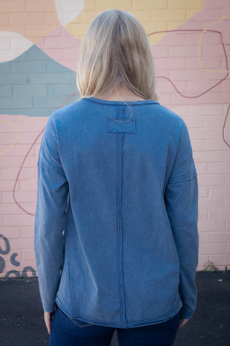 Rosalind Mineral Wash Top, Denim