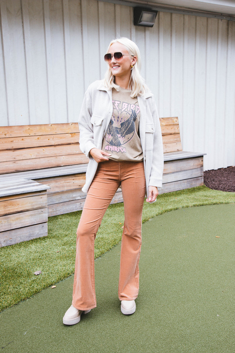 Free Bird America Graphic Tee, Taupe